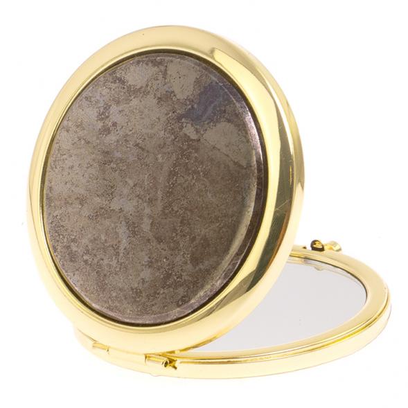Карманное зеркальце круглое из борнита цвет золото 126164