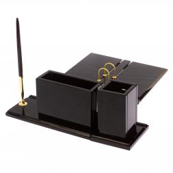 Письменный прибор &amp;quot;Офисный стиль&amp;quot; из черного обсидиана