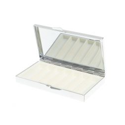 Таблетница на 7 отделений камень змеиная яшма цвет серебро