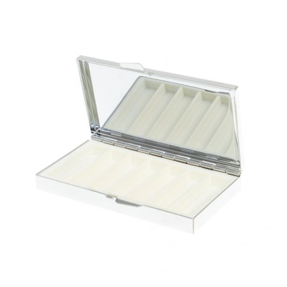 Таблетница на 7 отделений камень змеиная яшма цвет серебро 127244