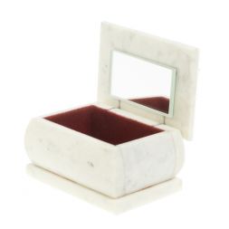 Шкатулка с рисунком "Лето" белый мрамор 10х6,5х6 см