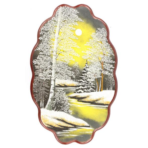 Панно с рисунком из каменной крошки &amp;quot;Зимняя ночь&amp;quot; 45х29 см 119593