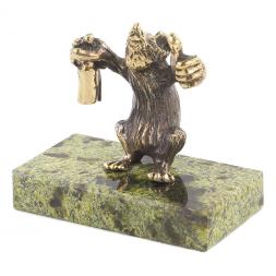 Статуэтка &amp;quot;Крыса алкоголик&amp;quot; бронза змеевик