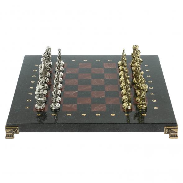 Шахматы настольные &amp;quot;Рыцари&amp;quot; 28х28 см из камня лемезит 120775