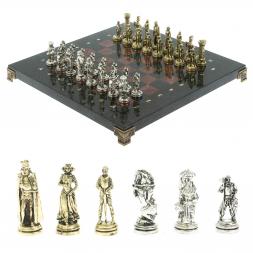 Шахматы настольные "Рыцари" 28х28 см из камня лемезит