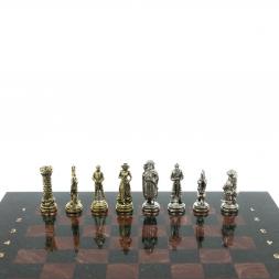 Шахматы настольные "Рыцари" 28х28 см из камня лемезит