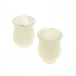 Набор стопок 2 шт &amp;quot;Тюльпан&amp;quot; из белого оникса 3,7х3,7х3,5 см (1,5х2)