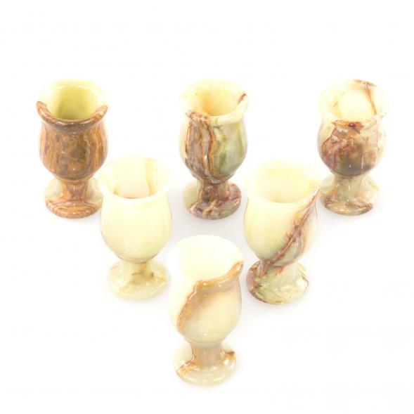 Рюмки для водки 30 мл на ножке набор 6 шт камень оникс 3,8х7,2 см в коробке (1,5х3) 121707