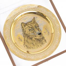 Тарелка с гравюрой &amp;quot;Волк&amp;quot; 22,5 см Златоуст