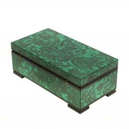 Шкатулка из малахита 15х8х5,5 см
