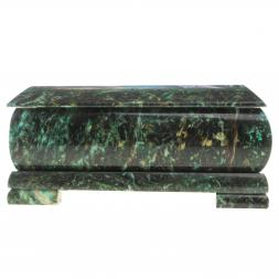 Шкатулка с иллюстрацией "Пара лебедей" камень змеевик 17,5х9,5х7,5 см