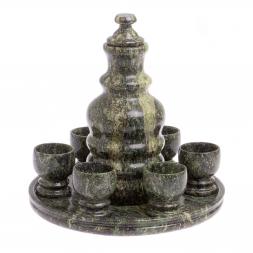 Подарочный набор &amp;quot;Коньячный&amp;quot; из камня змеевик