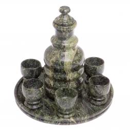 Подарочный набор &amp;quot;Коньячный&amp;quot; из камня змеевик