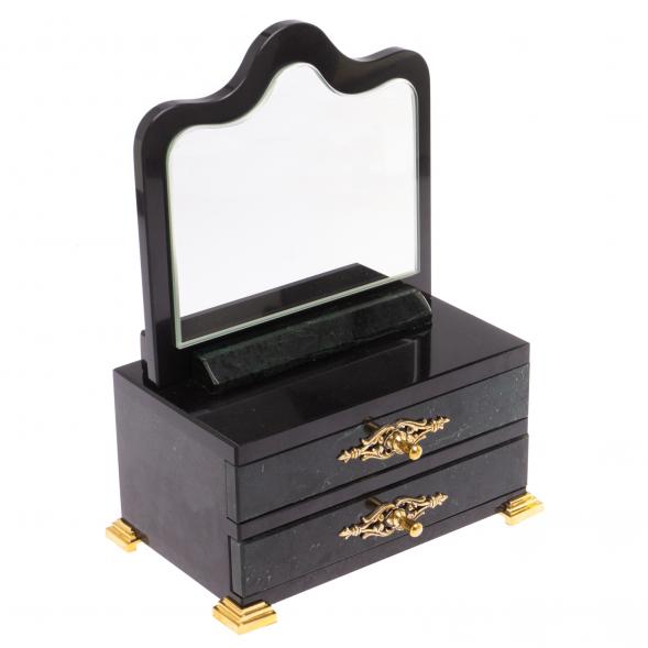 Ларец &amp;quot;Трюмо&amp;quot; на 2 ящика с зеркалом нефрит долерит 126471