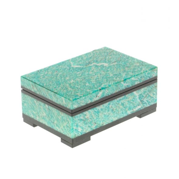 Шкатулка из камня амазонит 11х7,5х5 см 127164