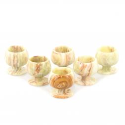 Рюмки для коньяка 55 мл набор 6 шт камень оникс 5,9х5,6 см в коробке (2,5х2,5)