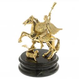 Статуэтка &amp;quot;Георгий Победоносец&amp;quot; на шабровском змеевике