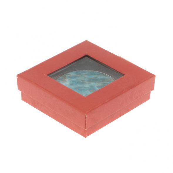 Зеркало круглое из камня голубой апатит цвет серебро 122771