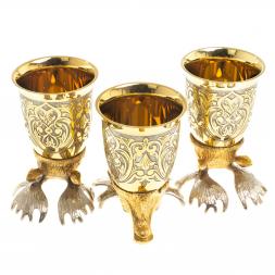 Подарочный набор "Лось" фляжка и 3 стопки перевертыша Златоуст