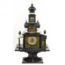 Подарочные часы &amp;quot;Храм&amp;quot; из камня змеевик и мрамор