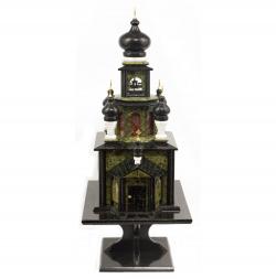 Подарочные часы &amp;quot;Храм&amp;quot; из камня змеевик и мрамор