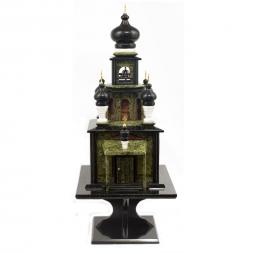 Подарочные часы &amp;quot;Храм&amp;quot; из камня змеевик и мрамор