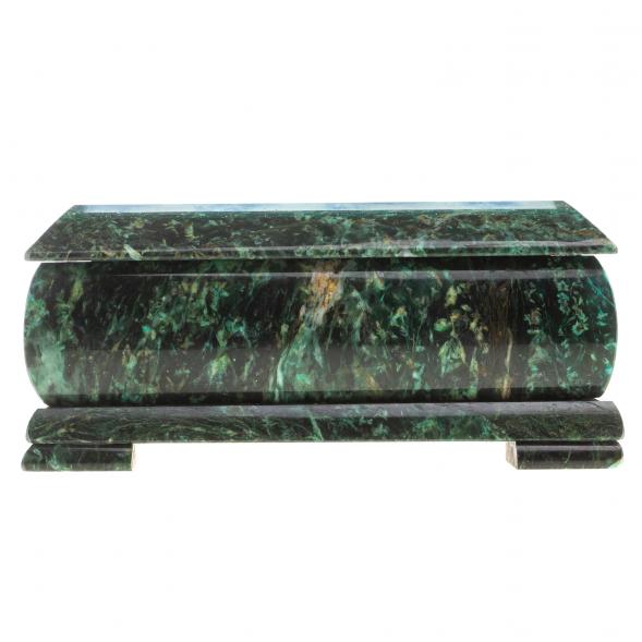 Шкатулка с иллюстрацией &amp;quot;Лось с волками&amp;quot; камень змеевик 17,5х9,5х7,5 см 124033