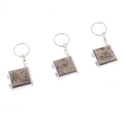 Складное зеркало брелок из камня пирит квадратное