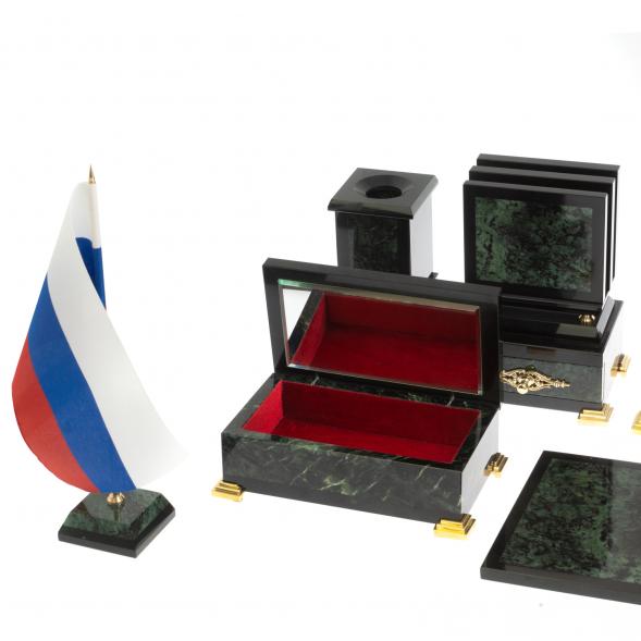 Настольный набор &amp;quot;Георгий Победоносец&amp;quot; из нефрита 127089