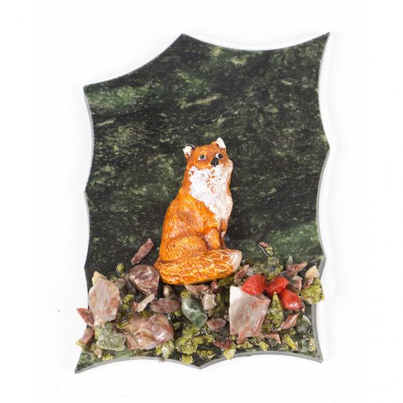 Магнит &amp;quot;Лиса сидит&amp;quot; змеевик 118014