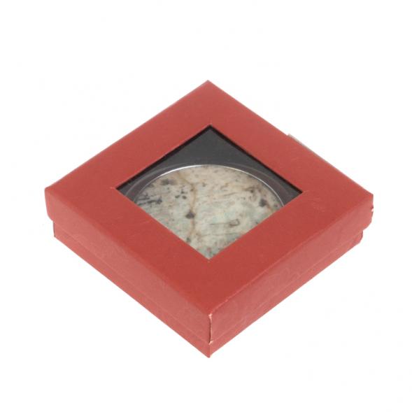 Зеркало карманное круглое из камня амазонит дымчатый кварц цвет серебро 127805