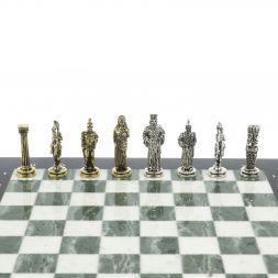 Шахматы подарочные Александр Македонский&amp;quot; доска 36х36 см мрамор / змеевик