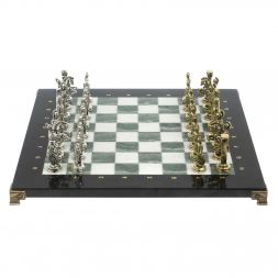 Шахматы подарочные Александр Македонский&amp;quot; доска 36х36 см мрамор / змеевик