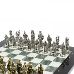 Шахматы подарочные Александр Македонский&amp;quot; доска 36х36 см мрамор / змеевик