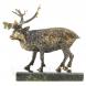 Бронзовая статуэтка &amp;quot;Северный олень&amp;quot; на подставке из камня змеевик 123507