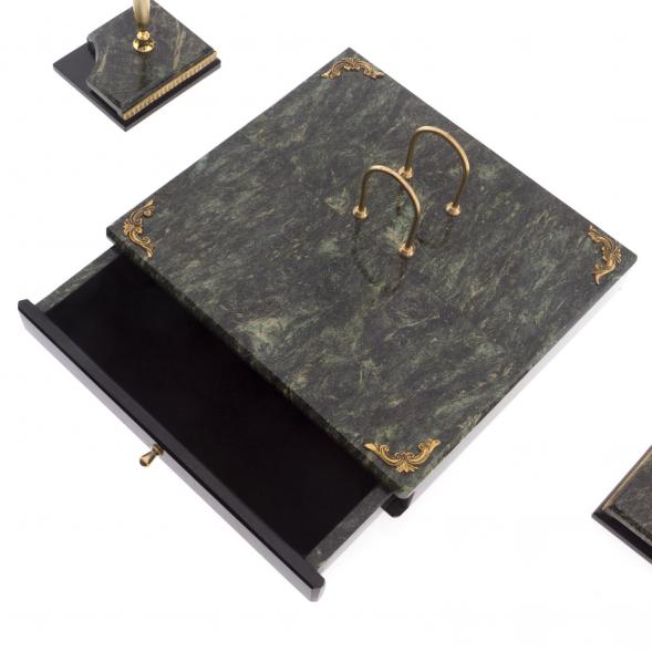 Письменный набор &amp;quot;Цезарь&amp;quot; с бюваром камень змеевик 126473