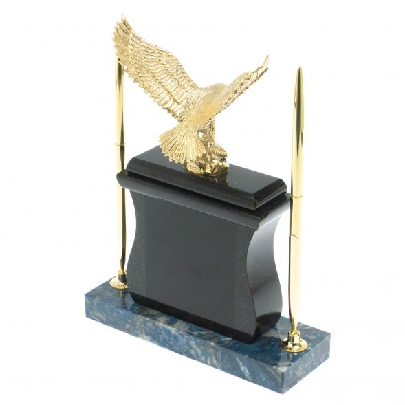 Настольные часы с ручками &amp;quot;Орел&amp;quot; из камня лазурит 128273