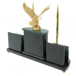 Письменный прибор &amp;quot;Орел&amp;quot; из офиокальцита