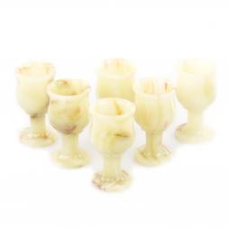 Набор подарочных рюмок 50 мл на ножке 6 шт камень оникс 5х9,5 см в футляре (2х4)