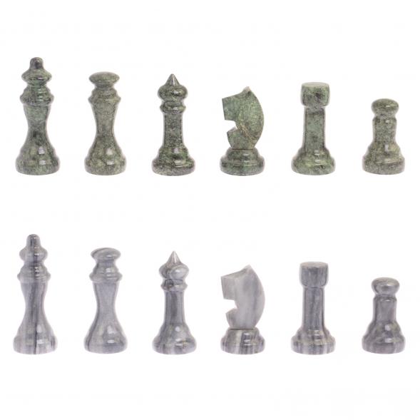 Шахматы с гравировкой &amp;quot;Турнирные&amp;quot; доска 36х36 см мрамор змеевик 126322