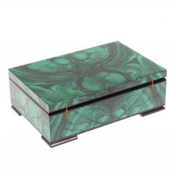 Шкатулка из малахита "Классика" 15х10х5,5 см