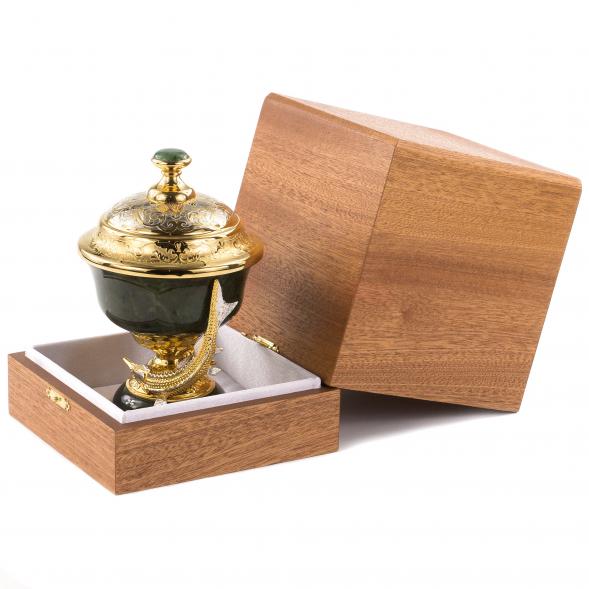 Икорница из нефрита &amp;quot;Две стерлядки&amp;quot; Златоуст 120663