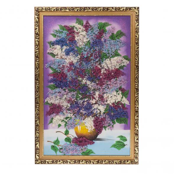 Картина &amp;quot;Душистая сирень&amp;quot; багет 89х59 см рисунок из каменной крошки 121553