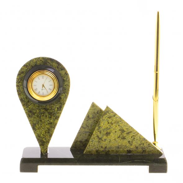 Мини-набор с часами &amp;quot;Капля&amp;quot; из змеевика 124745