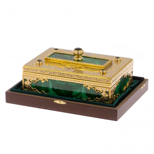 Малахитовая шкатулка &amp;quot;Гармония&amp;quot; Златоуст 125262