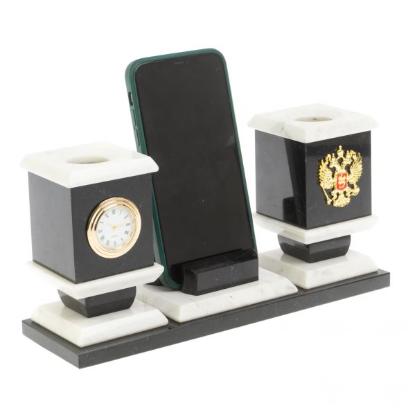 Офисный набор с подставкой для телефона из мрамора 127250