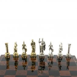 Шахматы "Древний Рим" доска из обсидиана 40х40 см