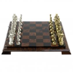 Шахматы "Древний Рим" доска из обсидиана 40х40 см