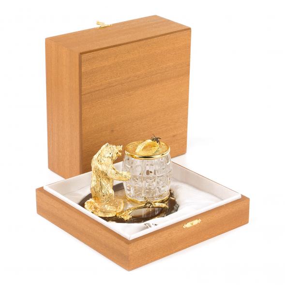 Медовница &amp;quot;Медведь&amp;quot; камень агат 119601