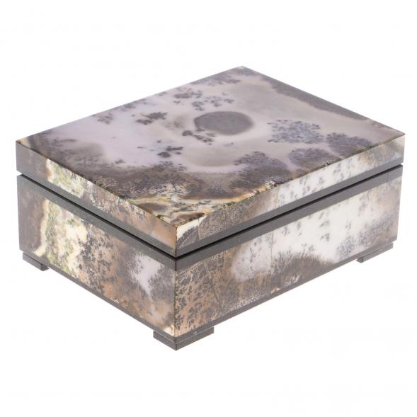 Каменная шкатулка из агата 10,5х7х4,5 см 122267